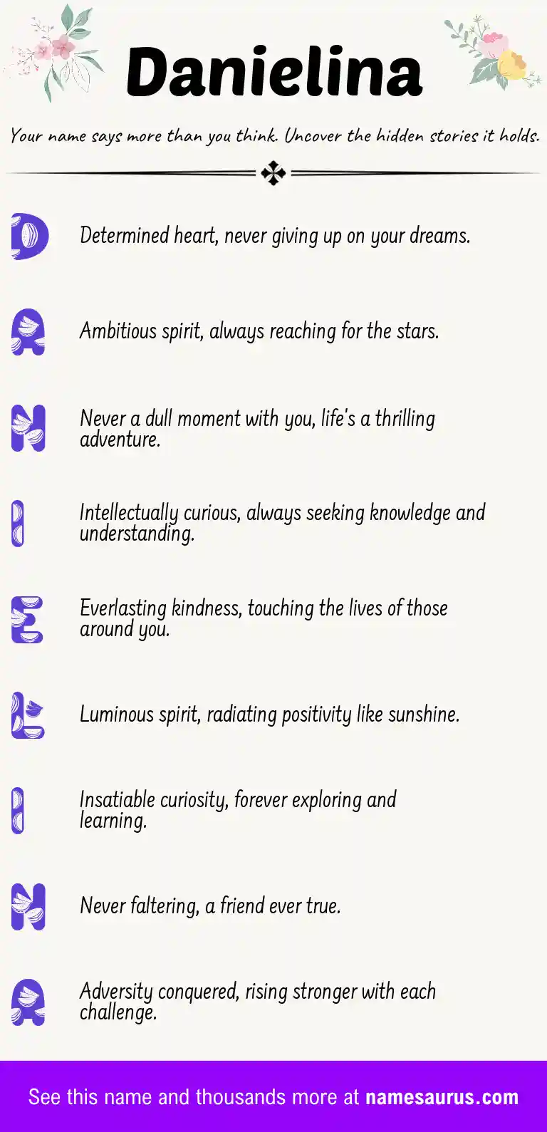 Acrostic poem about Danielina.
