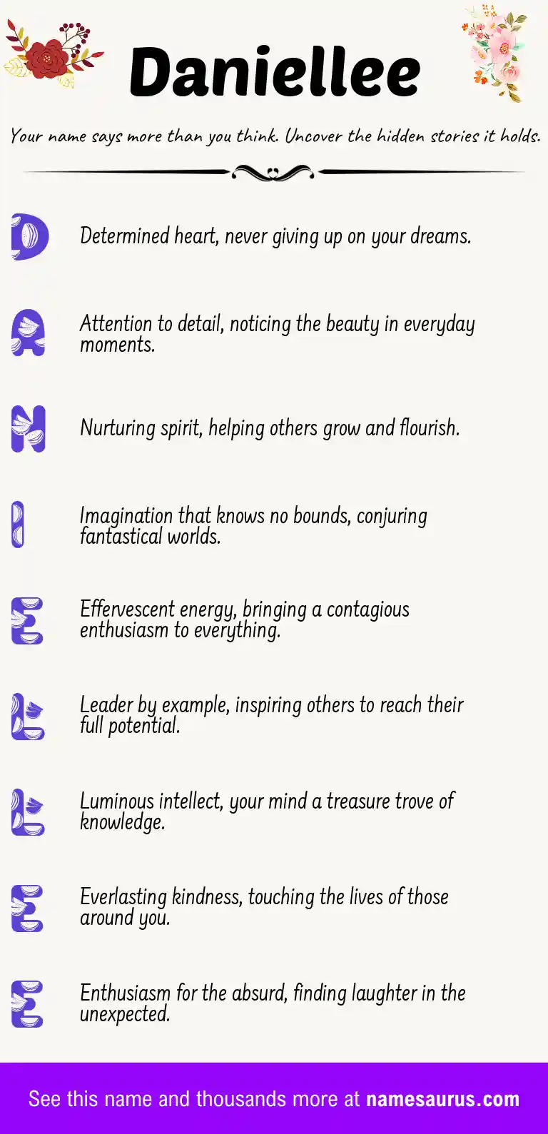 Acrostic poem about Daniellee.