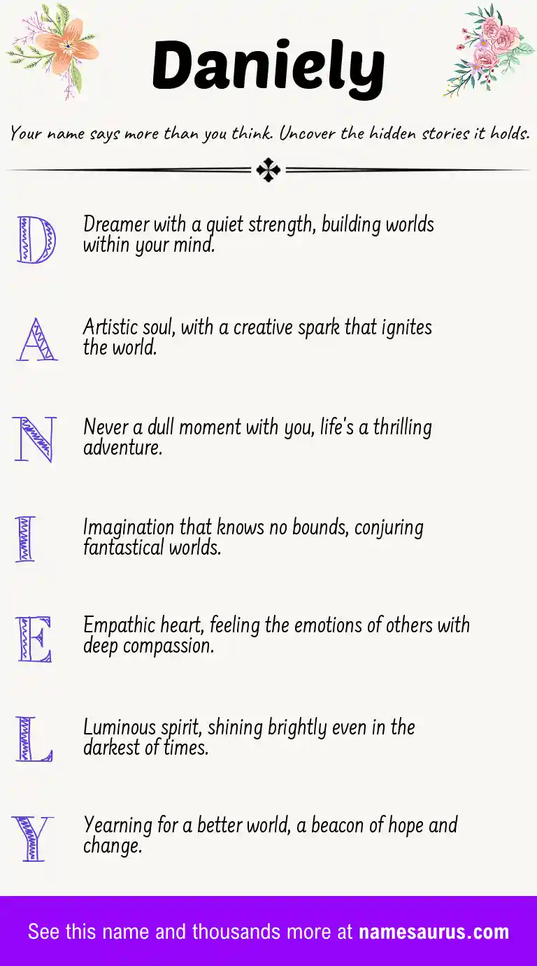 Acrostic poem about Daniely.
