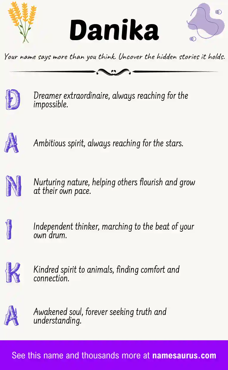 Acrostic poem about Danika.