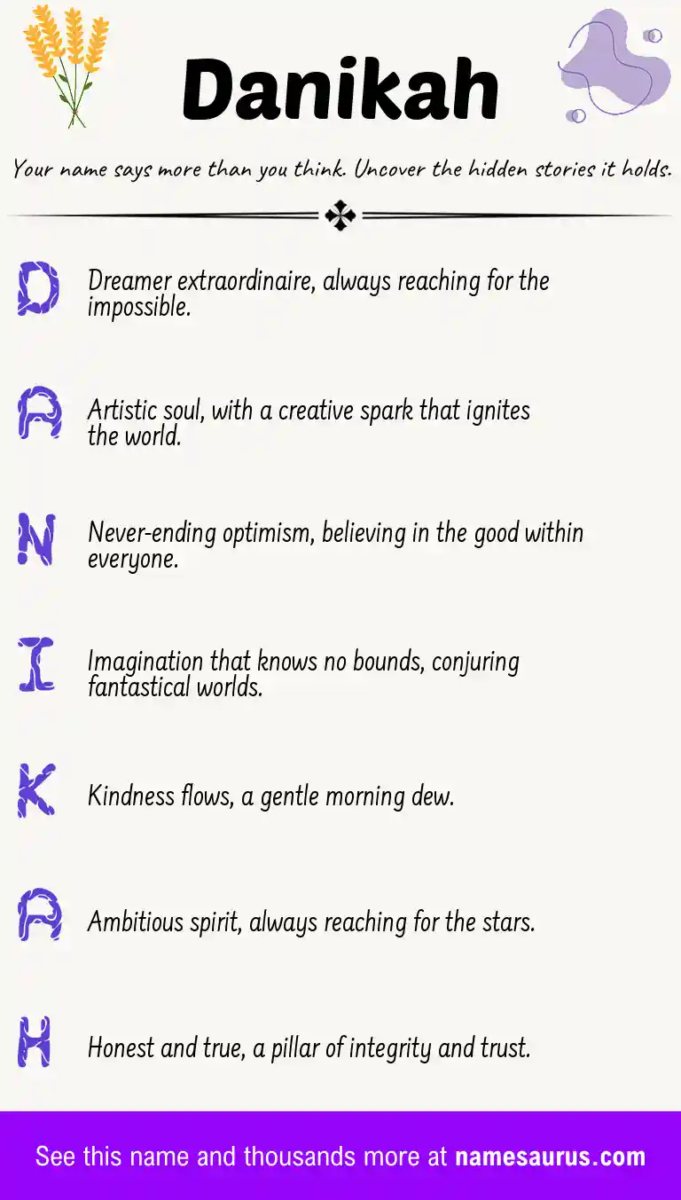 Acrostic poem about Danikah.