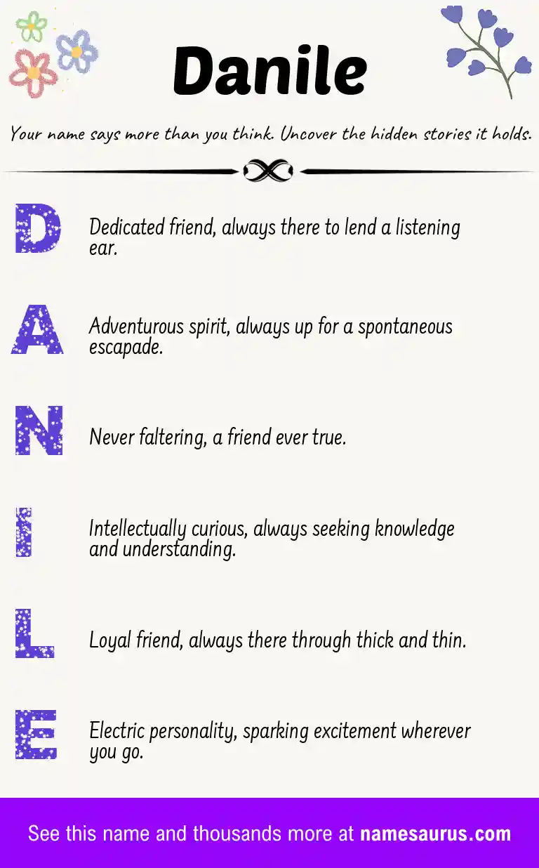 Acrostic poem about Danile.