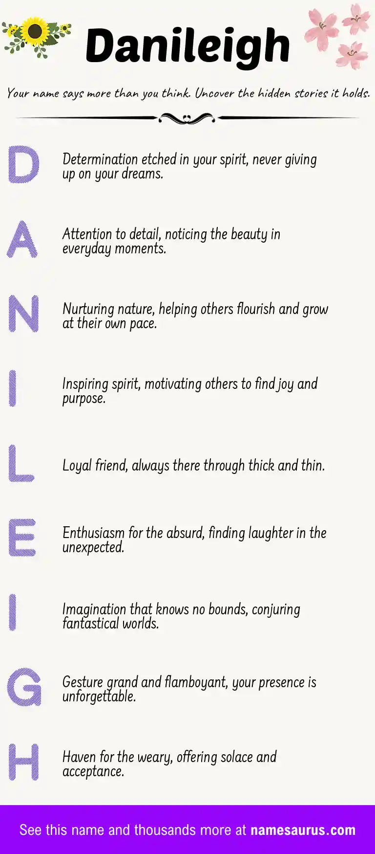 Acrostic poem about Danileigh.