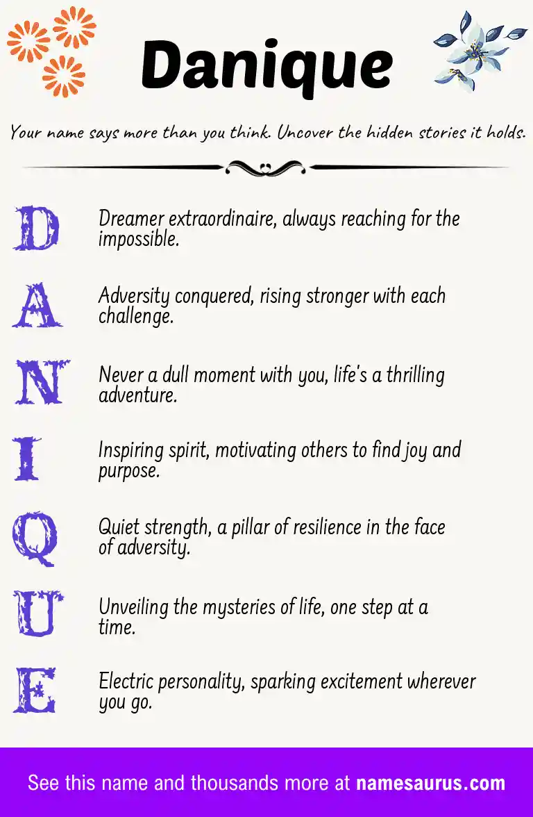 Acrostic poem about Danique.