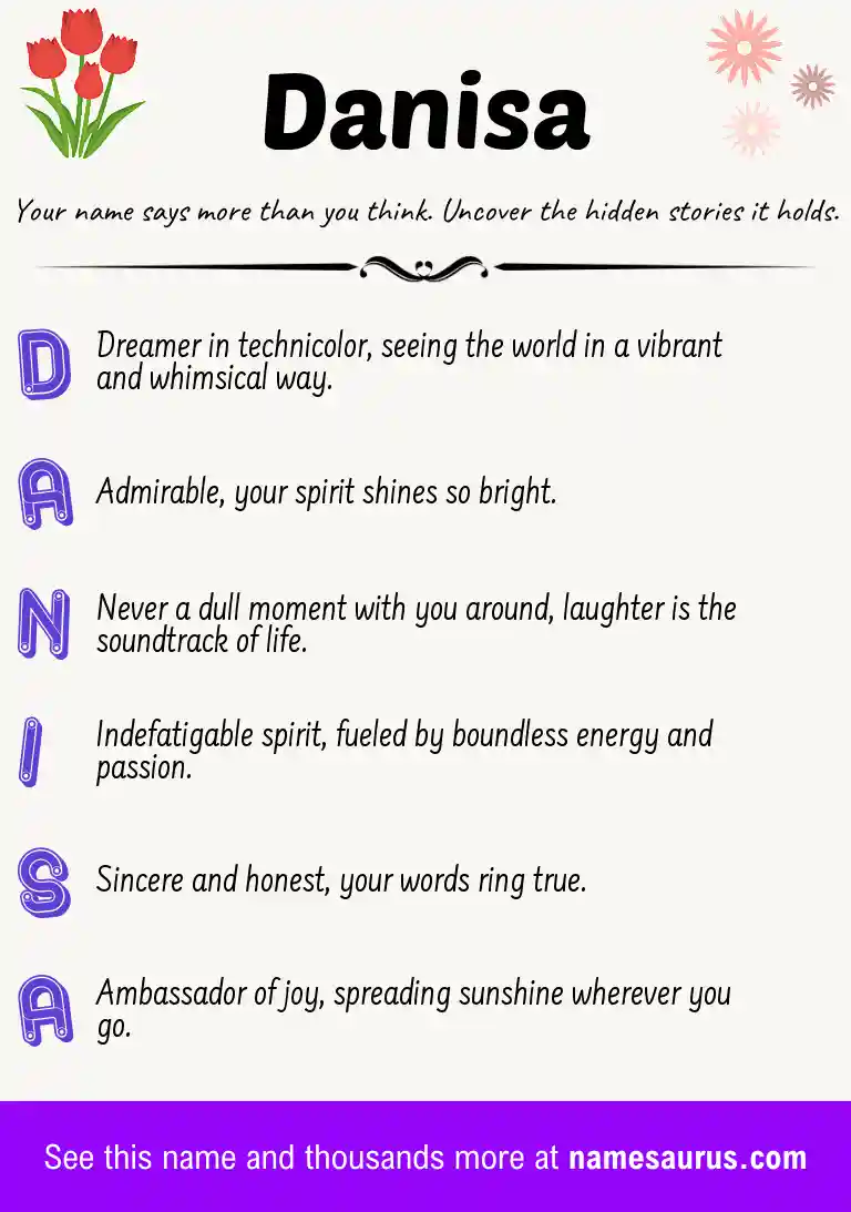 Acrostic poem about Danisa.