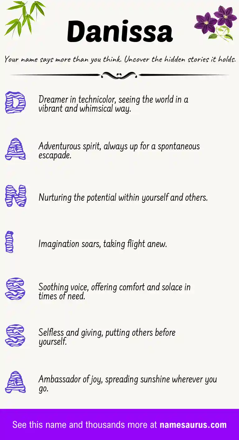 Acrostic poem about Danissa.