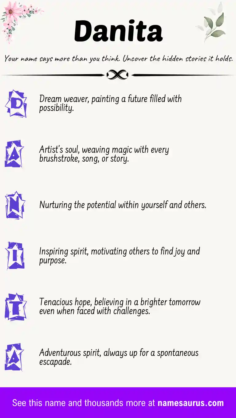 Acrostic poem about Danita.