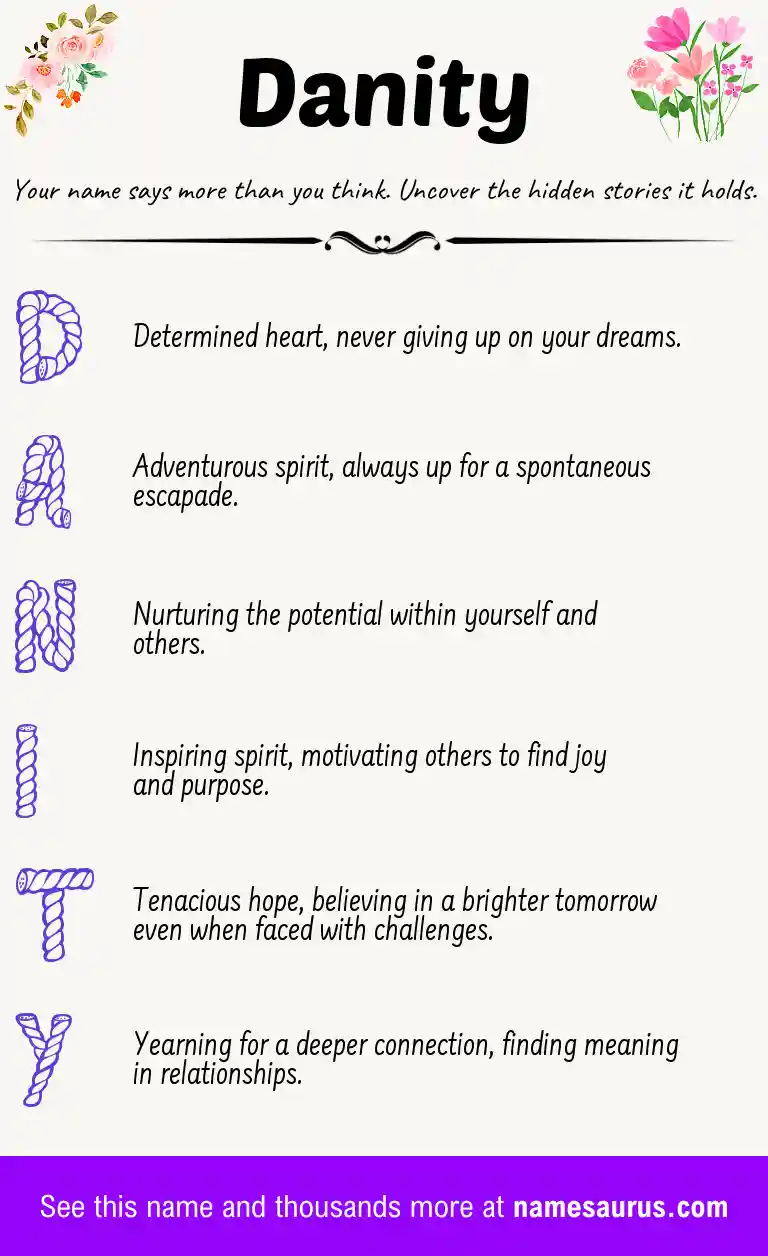 Acrostic poem about Danity.