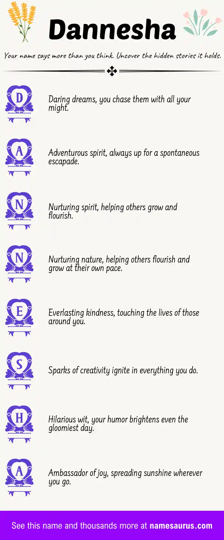 Acrostic poem about Dannesha.