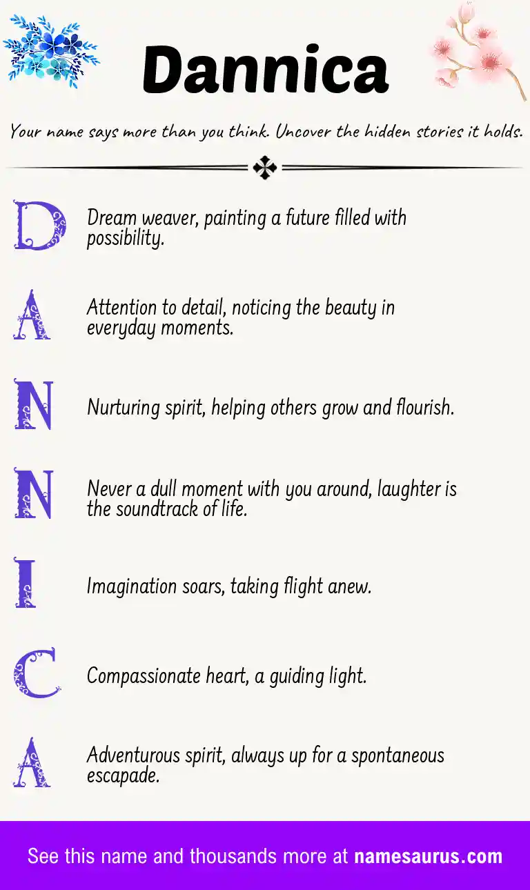 Acrostic poem about Dannica.