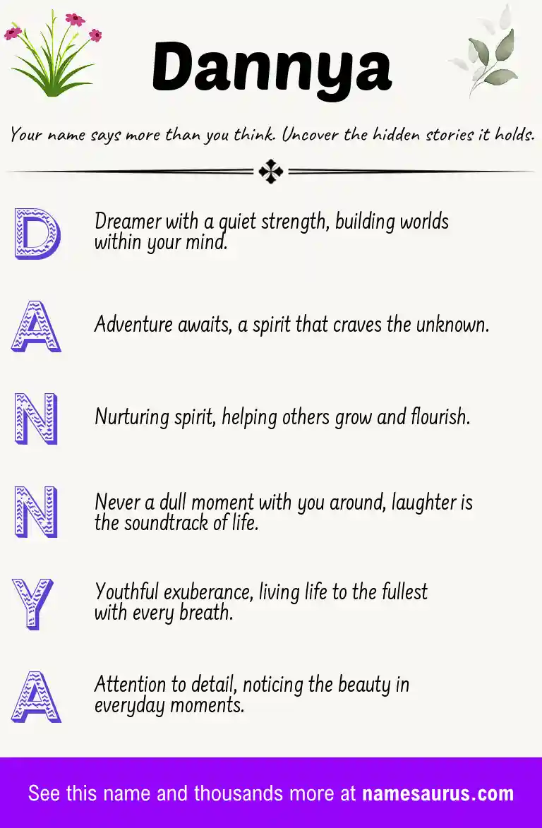 Acrostic poem about Dannya.