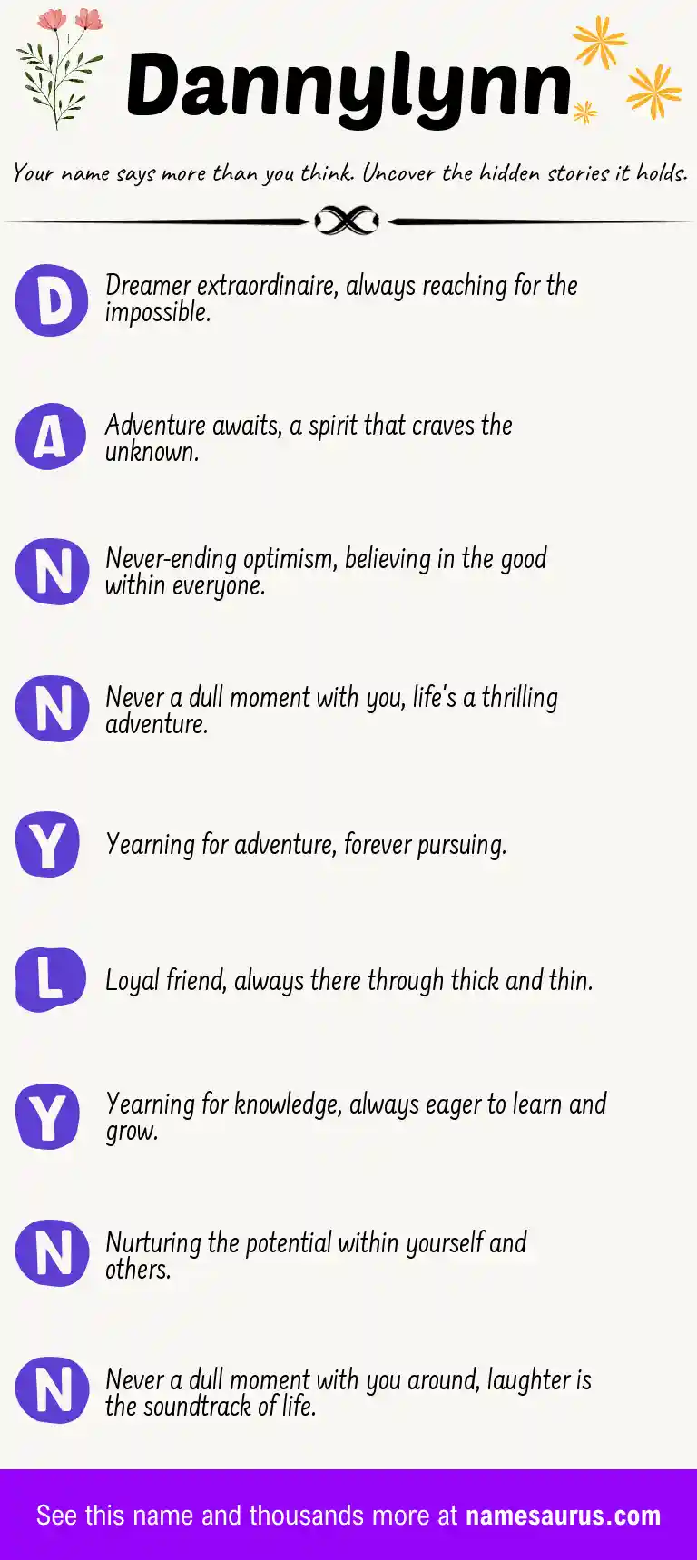 Acrostic poem about Dannylynn.