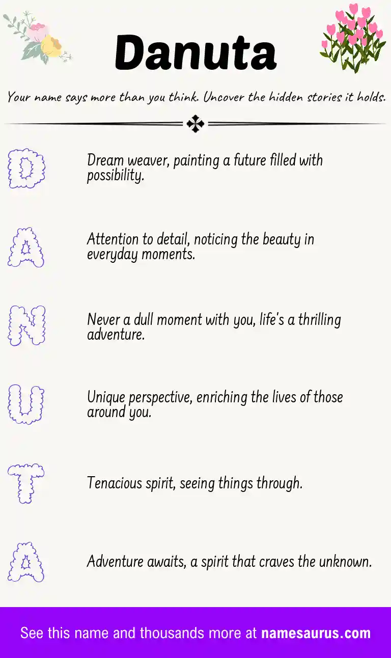 Acrostic poem about Danuta.