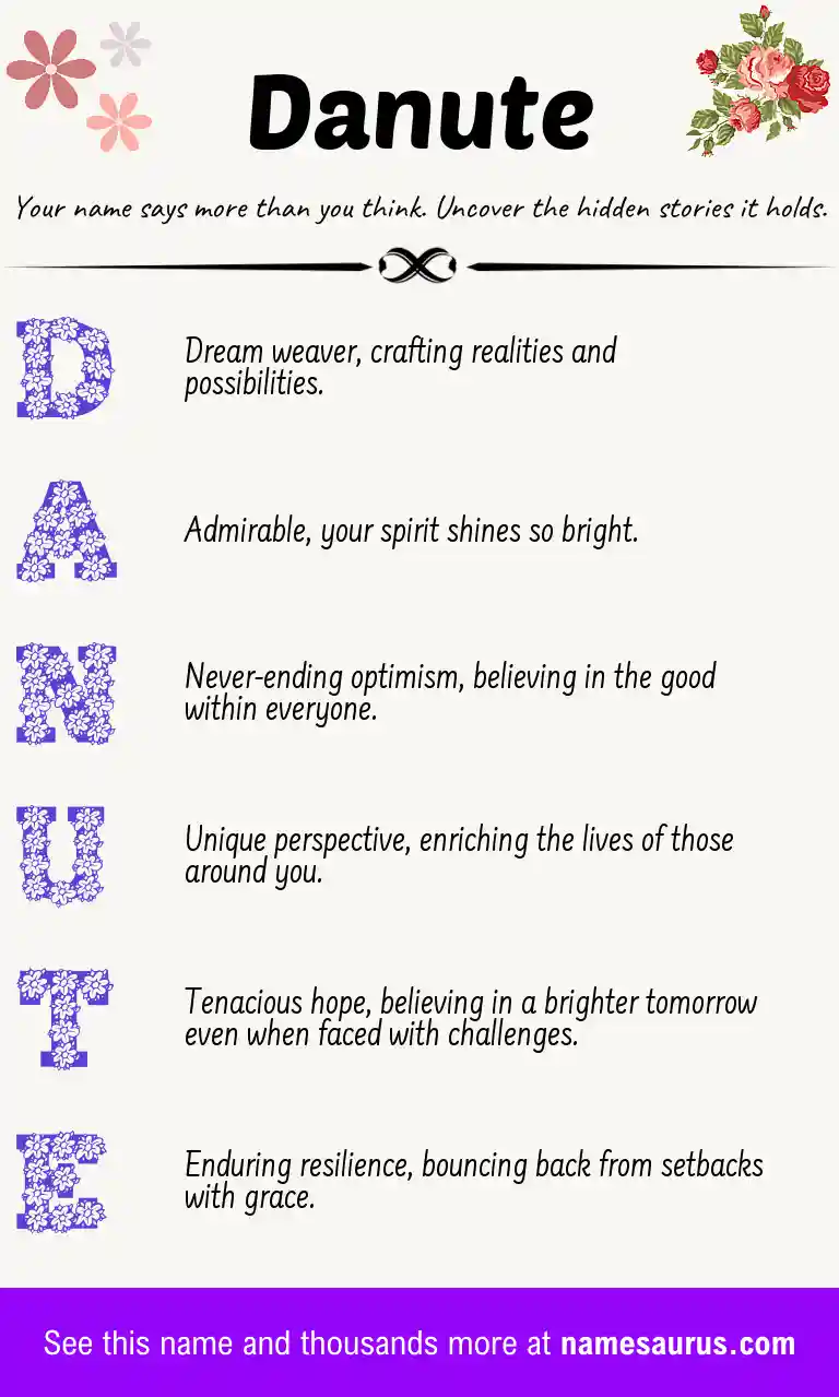 Acrostic poem about Danute.