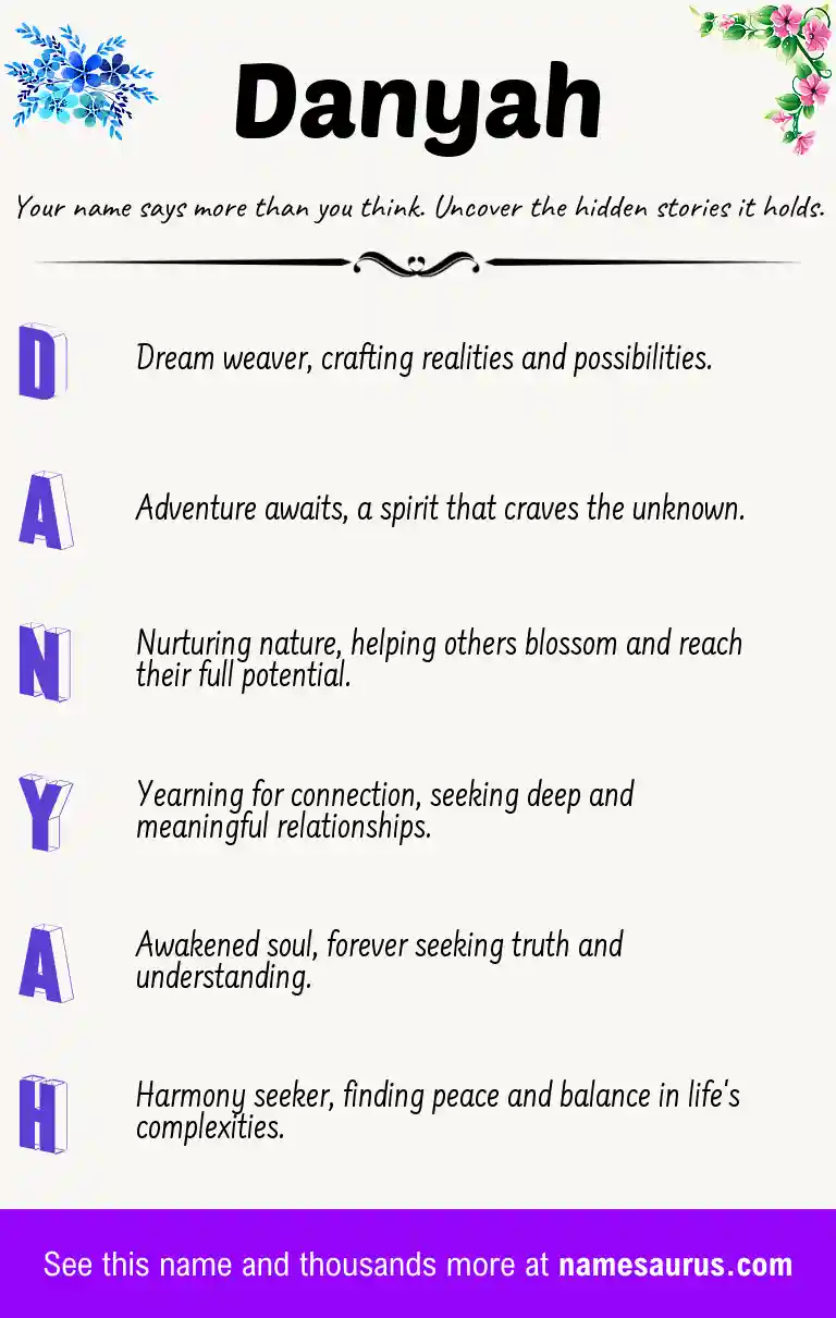Acrostic poem about Danyah.