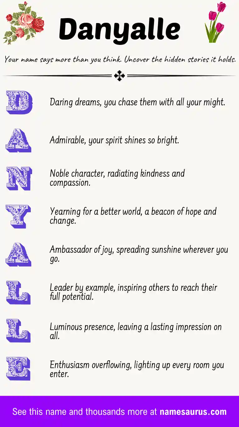 Acrostic poem about Danyalle.