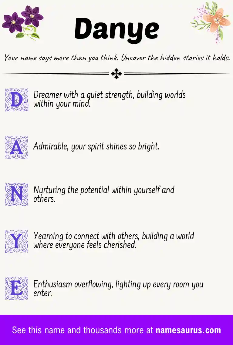 Acrostic poem about Danye.