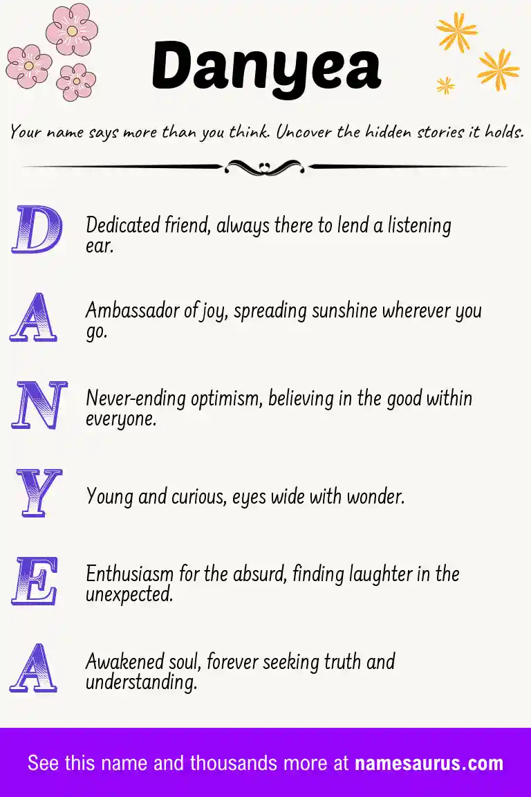Acrostic poem about Danyea.
