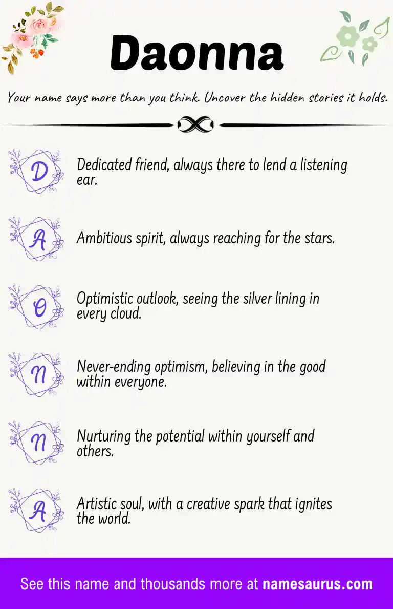 Acrostic poem about Daonna.