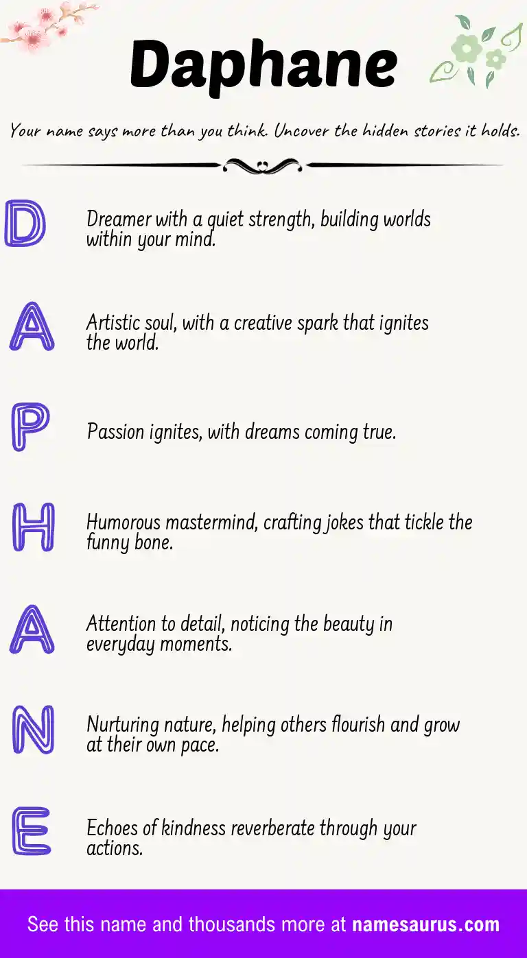 Acrostic poem about Daphane.