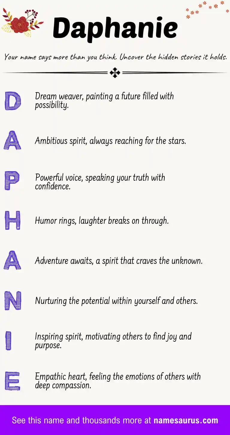Acrostic poem about Daphanie.