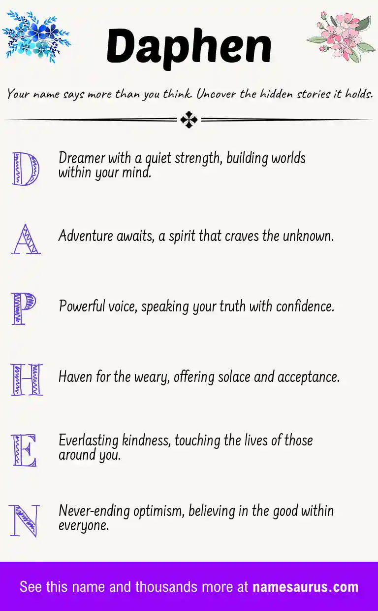 Acrostic poem about Daphen.