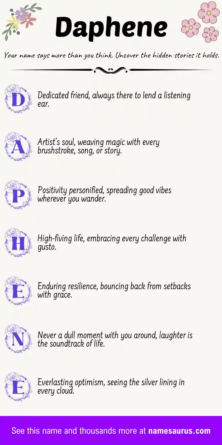 Acrostic poem about Daphene.