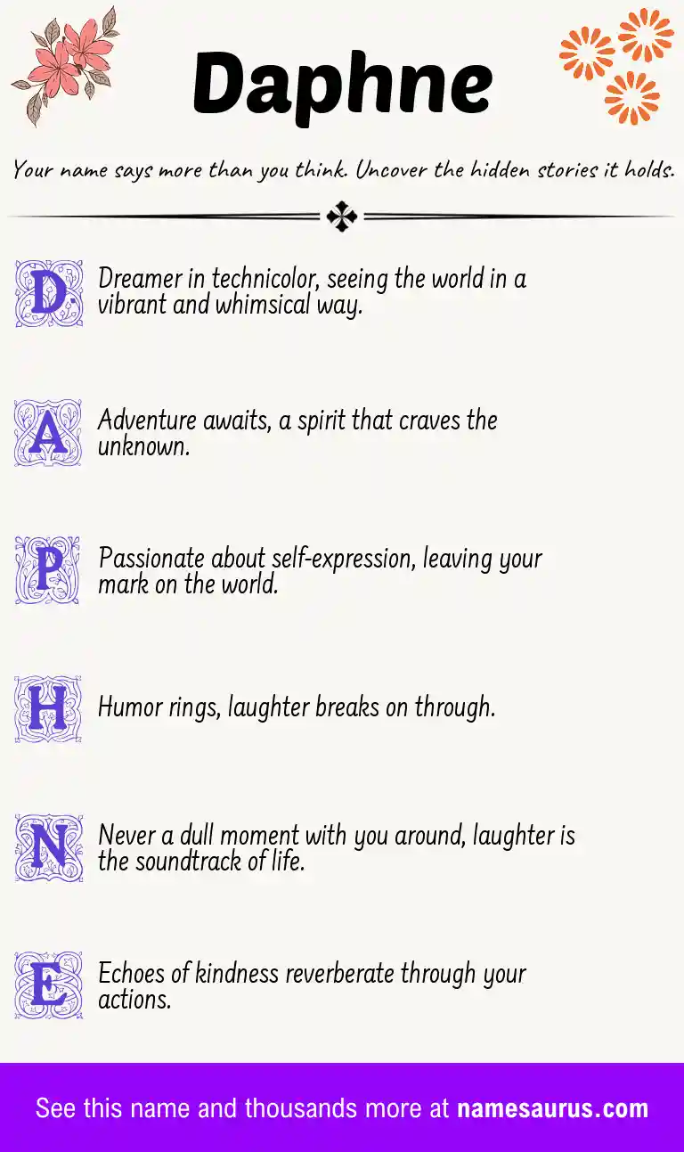Acrostic poem about Daphne.
