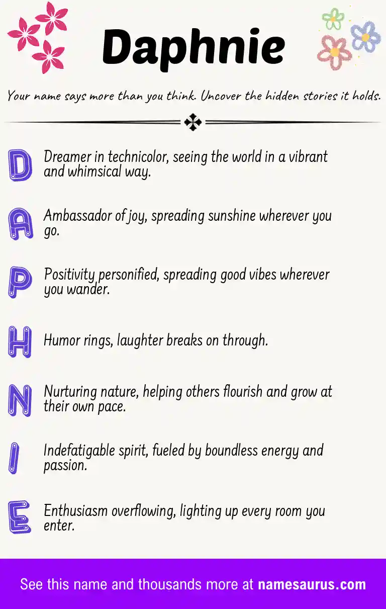 Acrostic poem about Daphnie.
