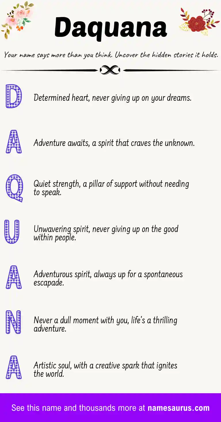 Acrostic poem about Daquana.
