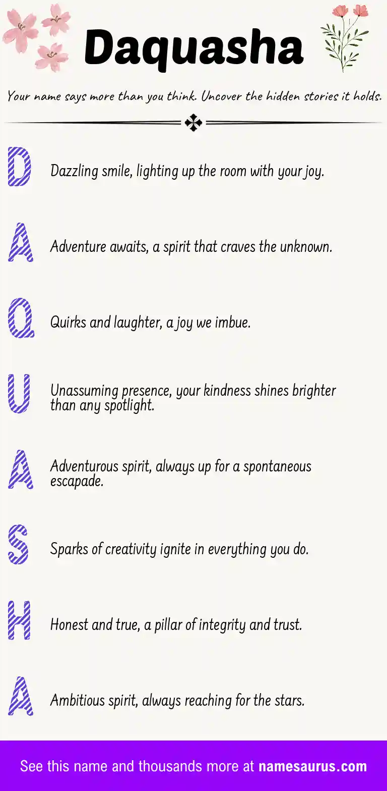 Acrostic poem about Daquasha.