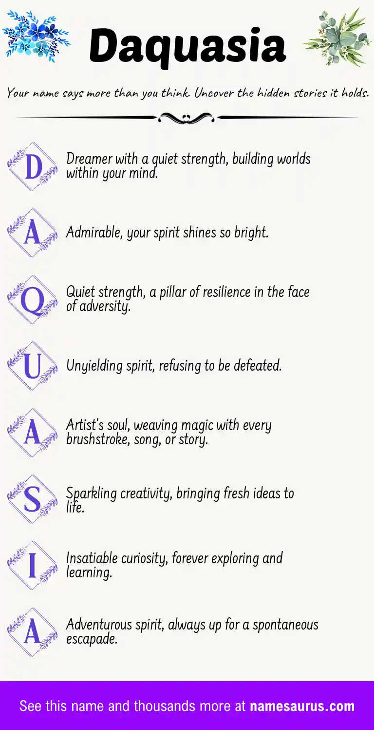Acrostic poem about Daquasia.