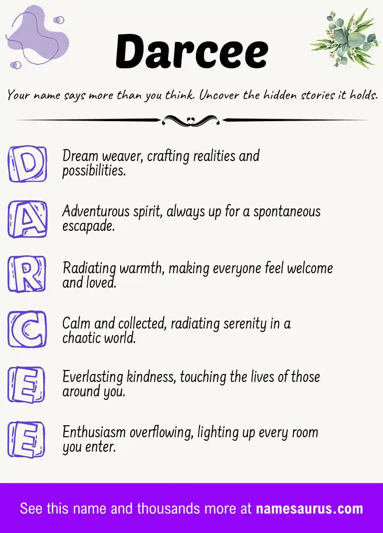 Acrostic poem about Darcee.