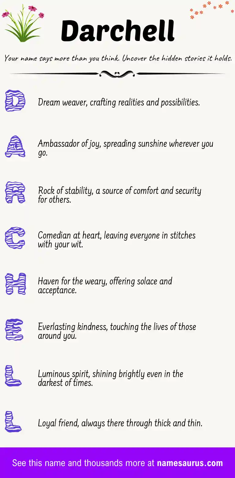Acrostic poem about Darchell.