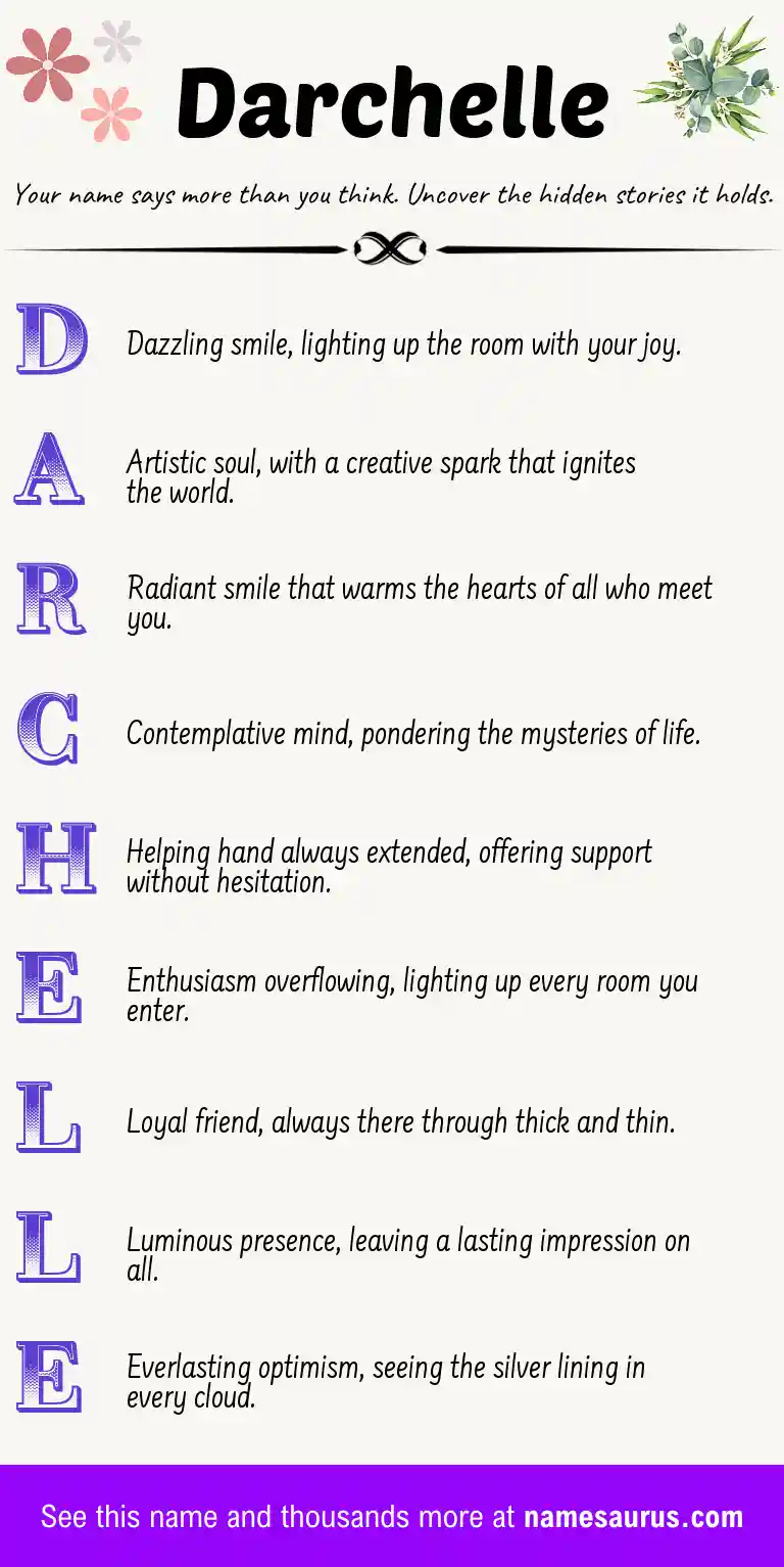 Acrostic poem about Darchelle.