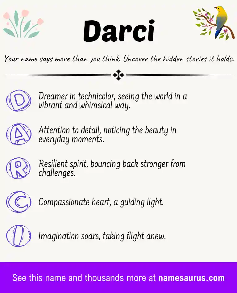 Acrostic poem about Darci.