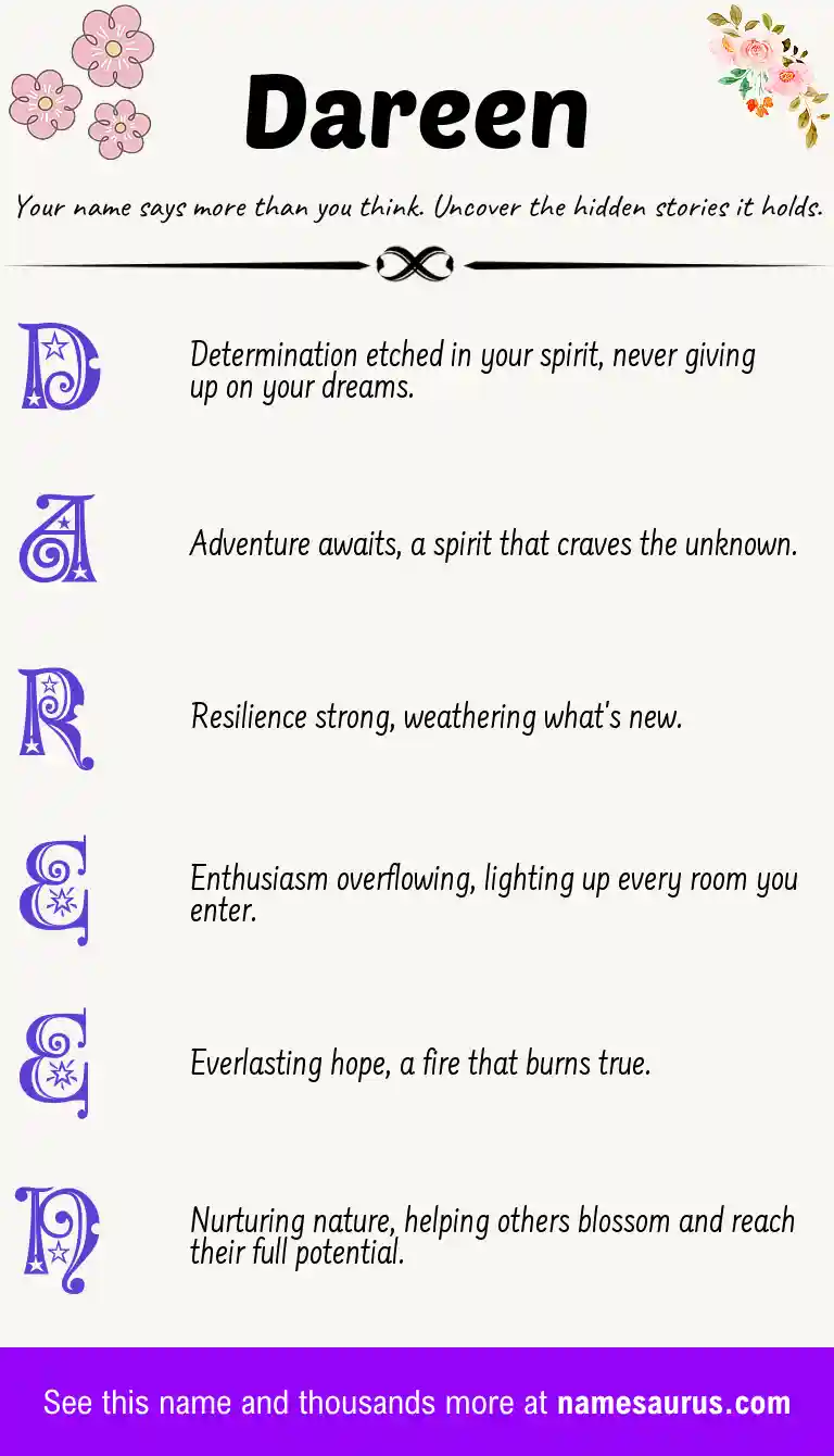 Acrostic poem about Dareen.