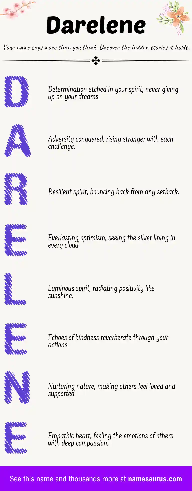 Acrostic poem about Darelene.