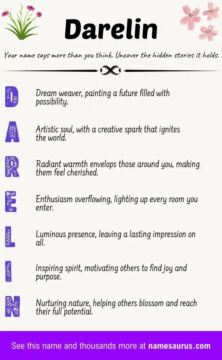 Acrostic poem about Darelin.