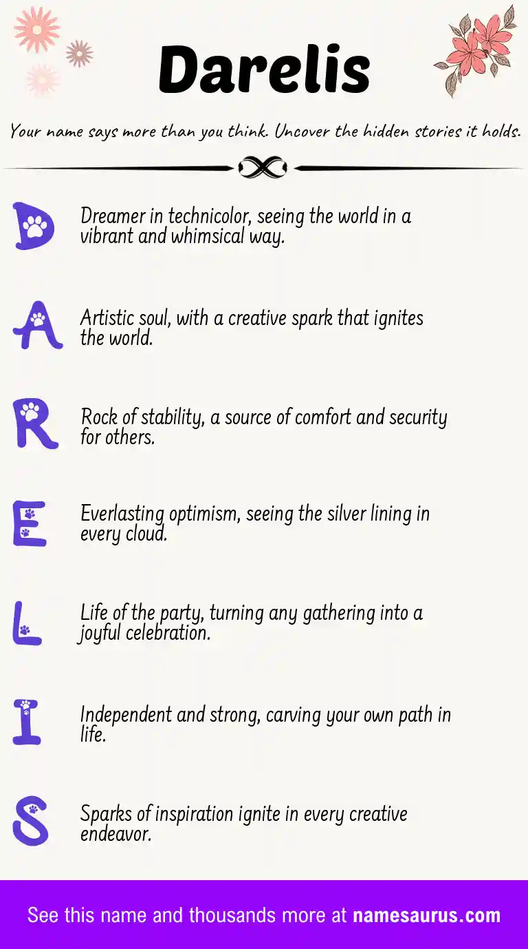 Acrostic poem about Darelis.