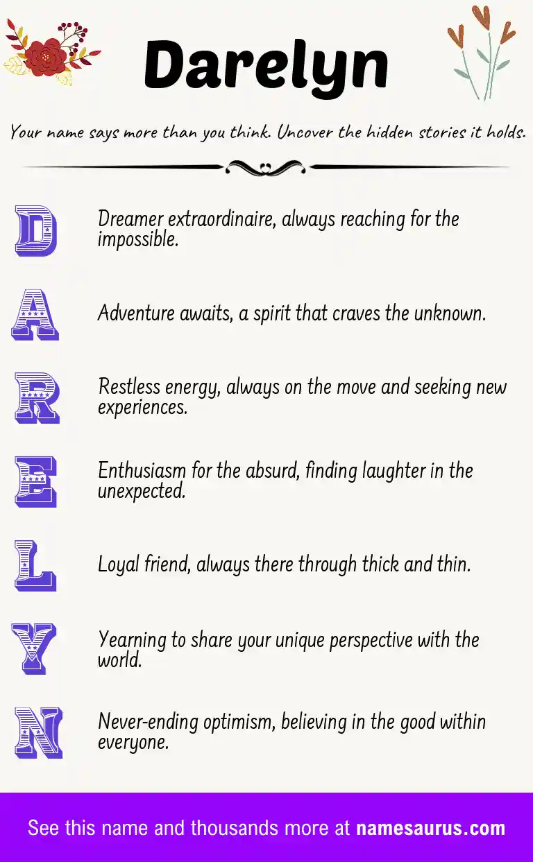 Acrostic poem about Darelyn.