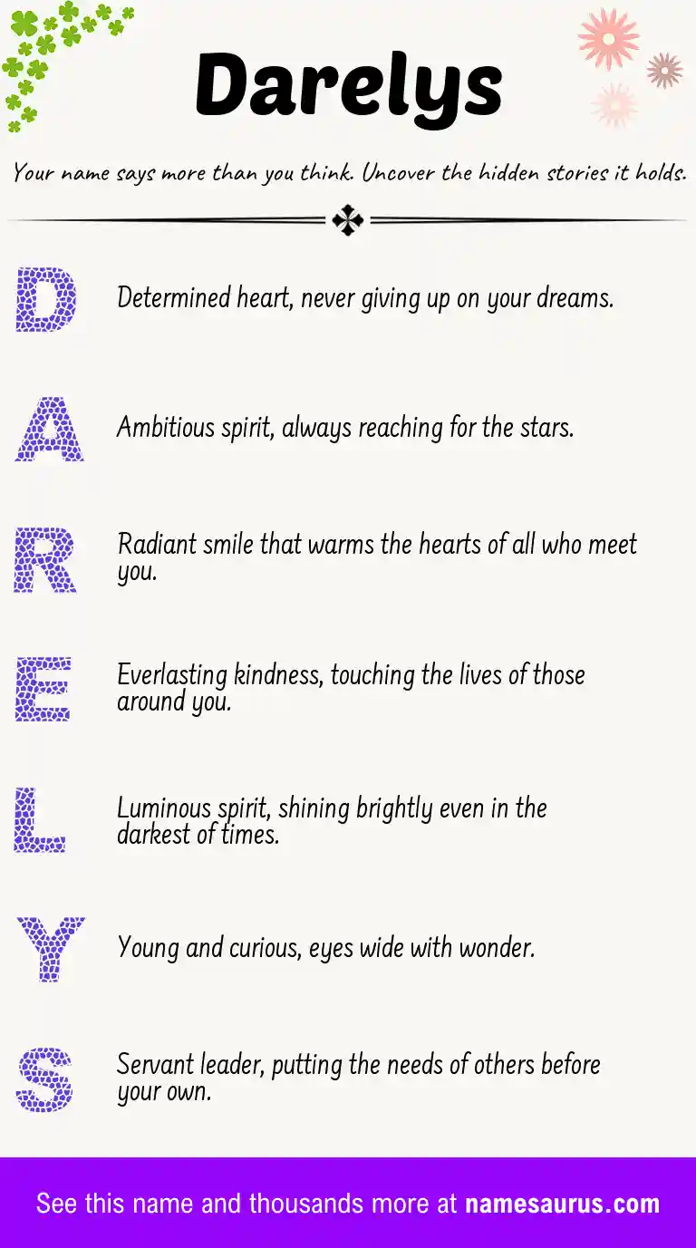 Acrostic poem about Darelys.