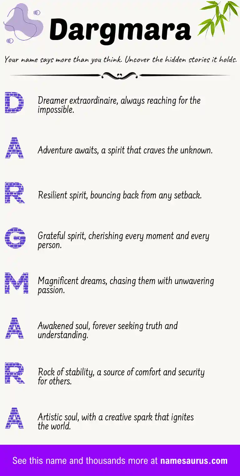 Acrostic poem about Dargmara.
