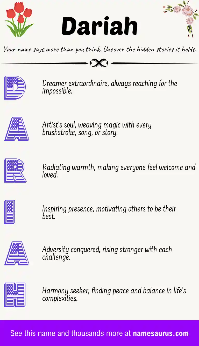 Acrostic poem about Dariah.