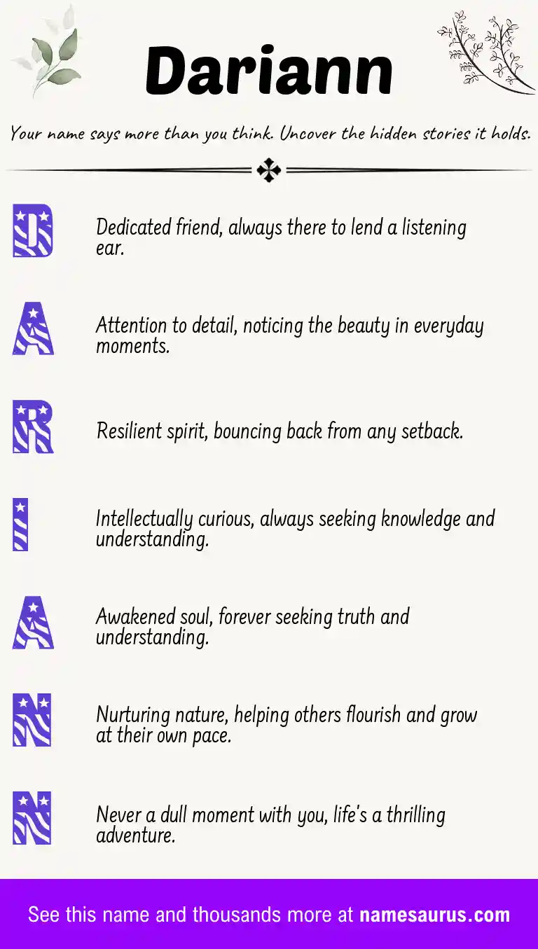 Acrostic poem about Dariann.