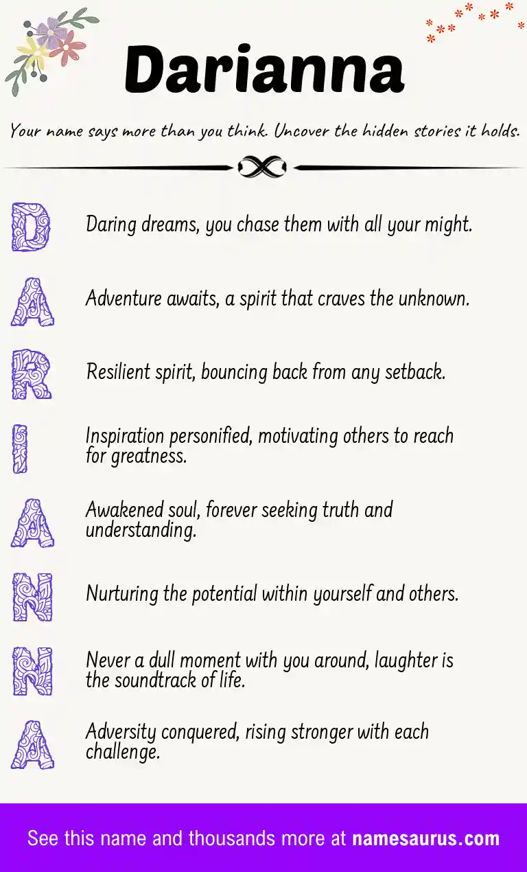 Acrostic poem about Darianna.
