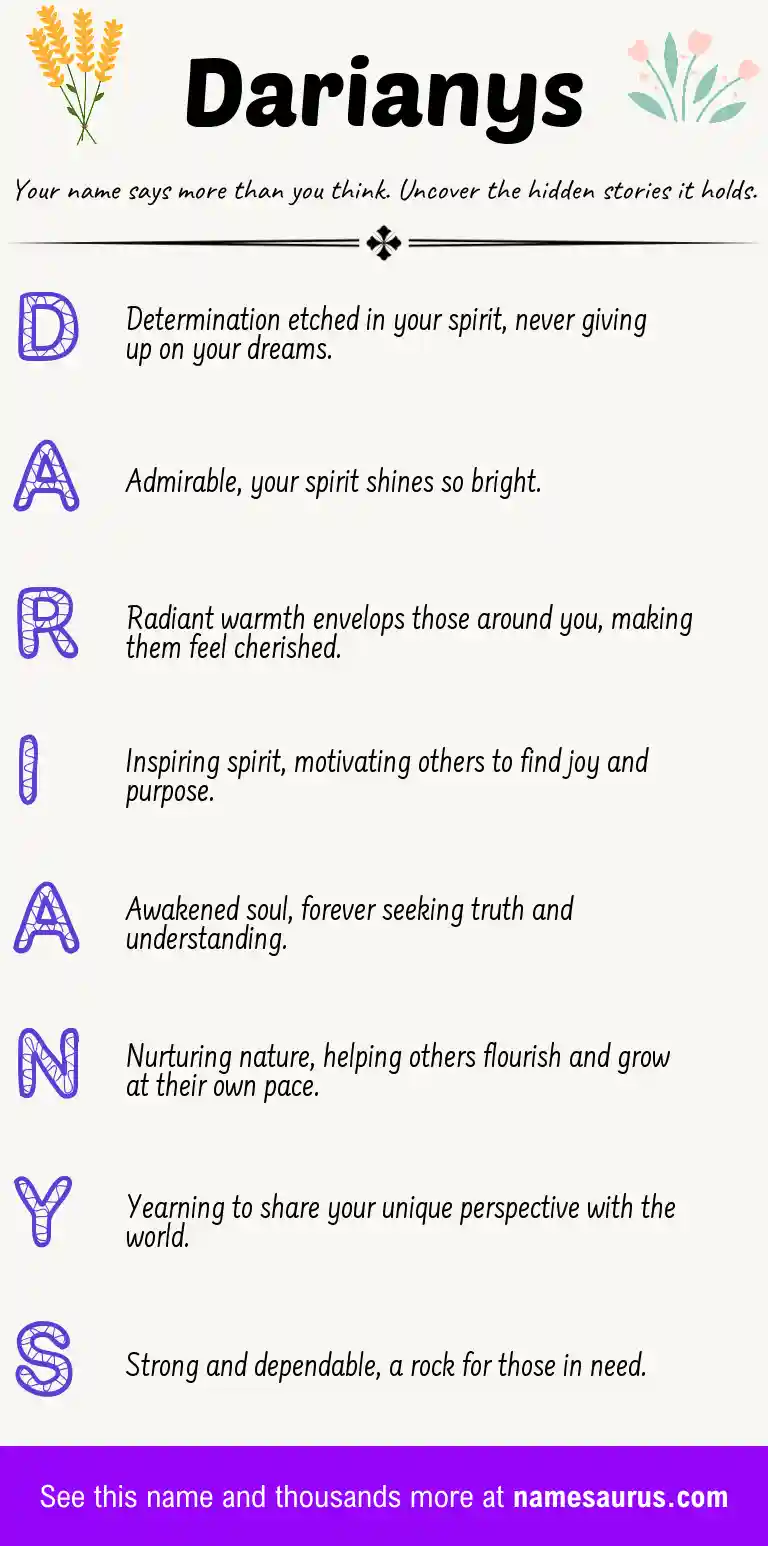 Acrostic poem about Darianys.