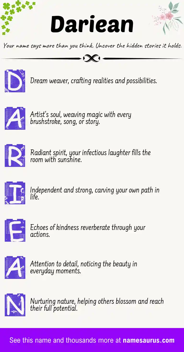 Acrostic poem about Dariean.