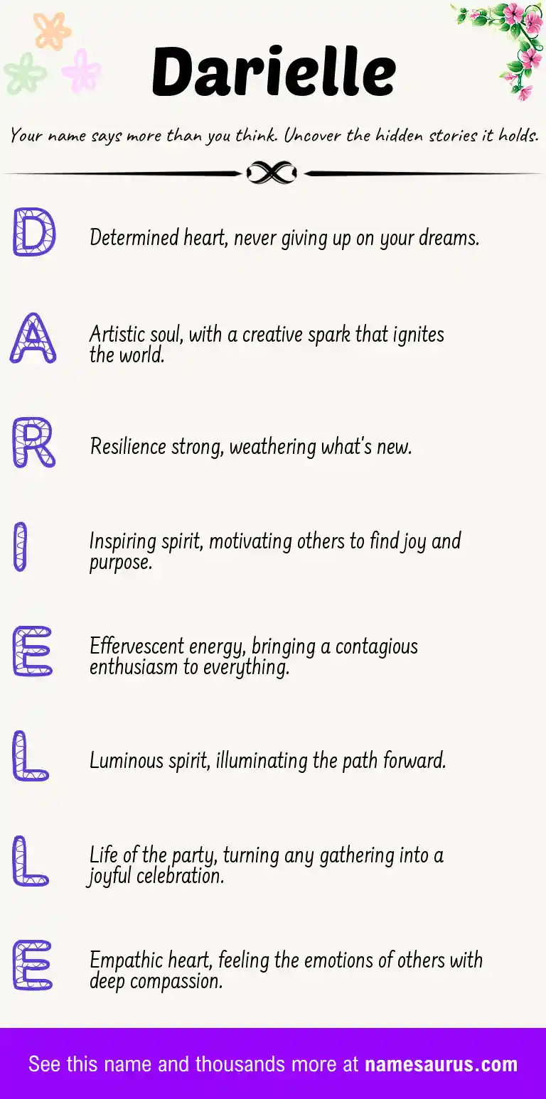 Acrostic poem about Darielle.