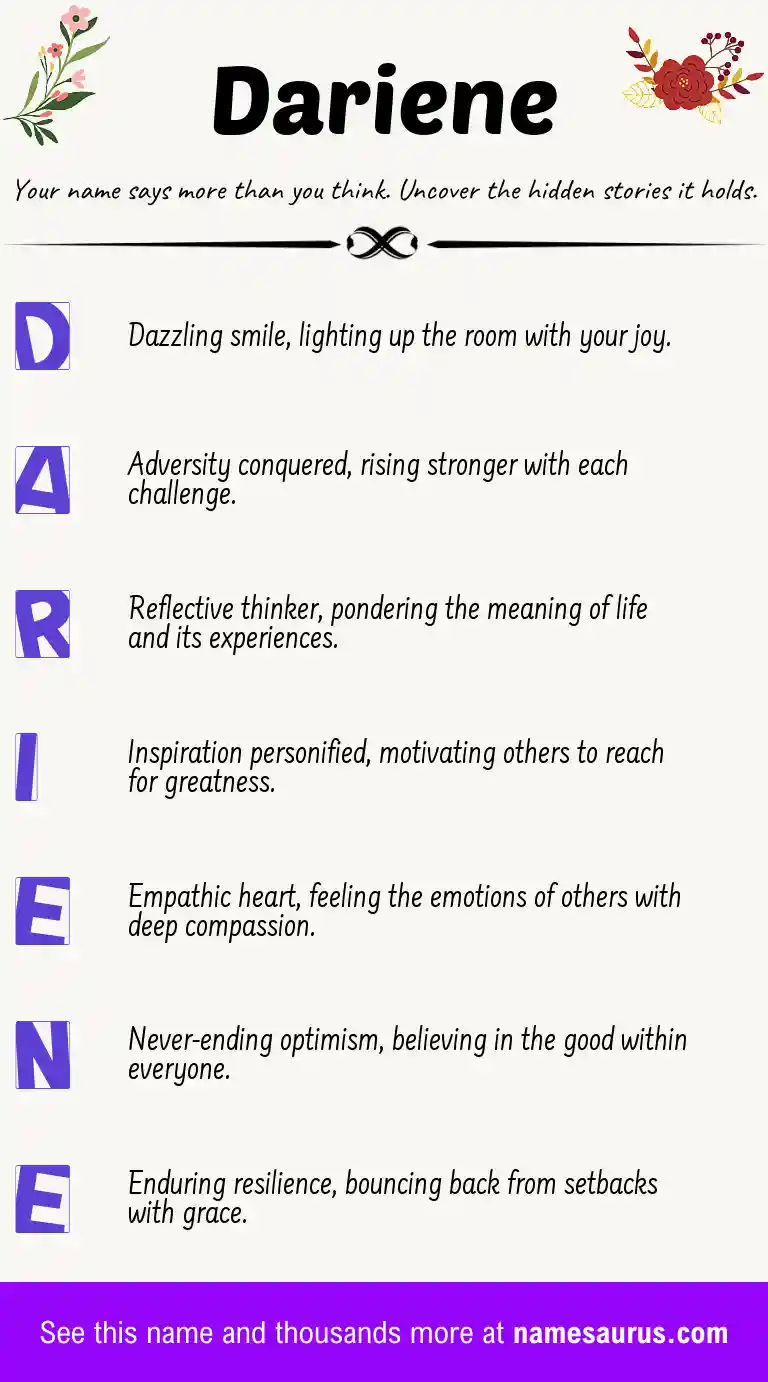 Acrostic poem about Dariene.